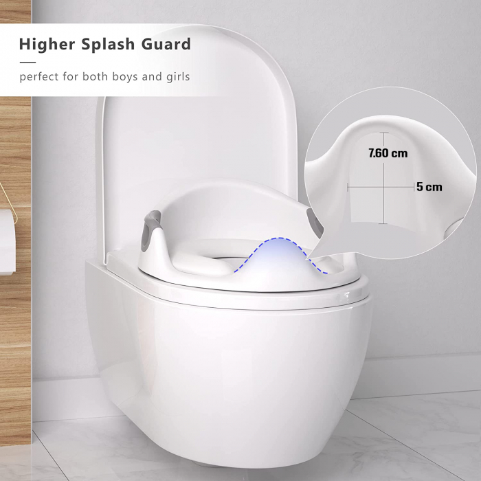 Riduttore WC ZAFIT®, portatile, sedile WC per bambini, antiscivolo, bianco/grigio [4]