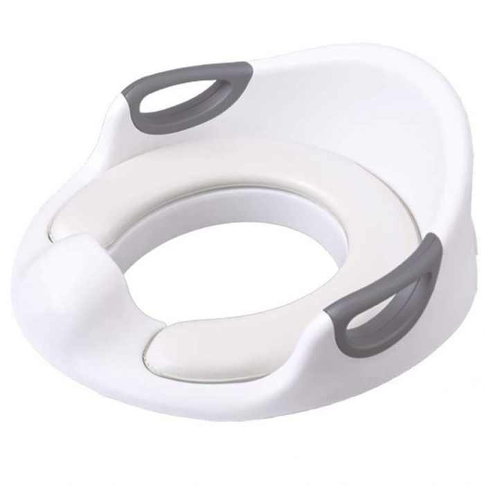 Riduttore WC ZAFIT®, portatile, sedile WC per bambini, antiscivolo, bianco/grigio [2]