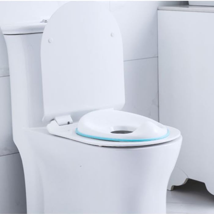 ZAFIT® hordozható WC szűkítő - gyerek WC ülőke fedéllel, csúszásmentes felülettel, fehér/kék [4]