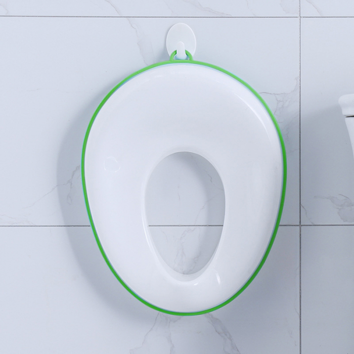 Riduttore WC portatile ZAFIT® - sedile per bambini con coperchio, superficie antiscivolo, bianco/verde [2]