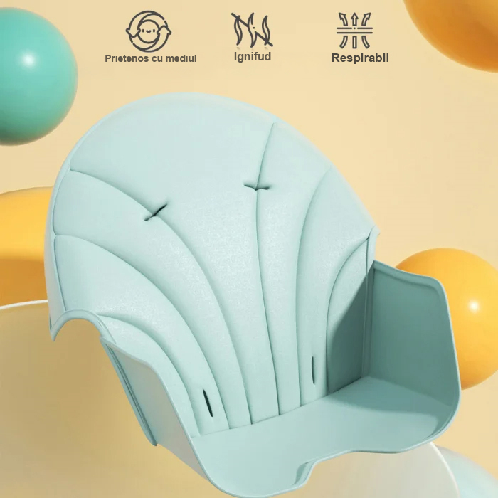 FiGGA® 4 az 1-ben etetőszék babáknak, 6–72 hónapos korig, összecsukható magas szék 4 kerékkel, hintaszék, 2 levehető tálca, ötpontos biztonsági öv, zöld [8]