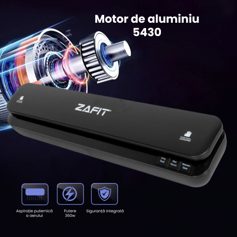 Вакуумен уред за храни ZAFIT™ VID-360W, 30 см запечатваща лента, включени 10 торбички, черен [6]