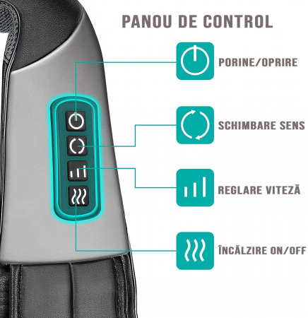 Dispositivo professionale di massaggio elettrico FiGGA® per collo e schiena, con riscaldamento, cervicale, lombare, addome e gambe, movimenti 3D, rilassamento muscolare, per uso a casa, in ufficio e i [2]
