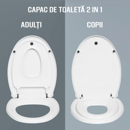 ZAFIT® WC ülőke reduktorral és lassú záródással (Soft Close), 2 az 1-ben felnőtteknek és gyerekeknek, univerzális, kompatibilis minden WC-csészével [6]
