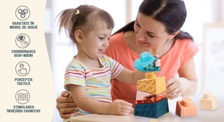 Montessori típusú oktató és érzékszervi torony játék csecsemőknek és 1, 2, 3 éves gyerekeknek, lányoknak és fiúknak [8]