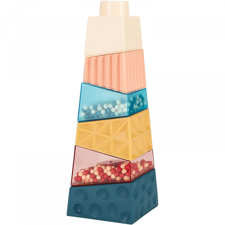 Giocattoli per bambini - Gioco educativo e sensoriale Montessori a forma di torre, per neonati e bambini di 1, 2 e 3 anni, femmine e maschi