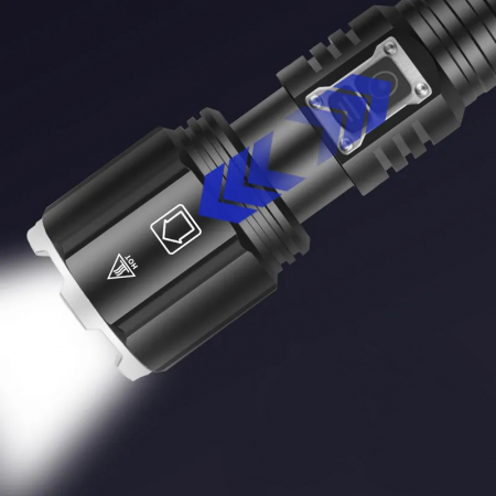 Professzionális erős zseblámpa FiGGA®, LED XHP-160, 48000 lumen, 26650 Li akkumulátor, töltőkábel [9]