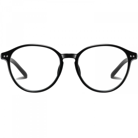 Ochelari - Ochelari protectie calculator ZAFIT™, ecran telefon, tableta, laptop, televizor, gaming, Anti-lumina albastra, Anti-reflexie, Unisex, model rotund, culoare Negru