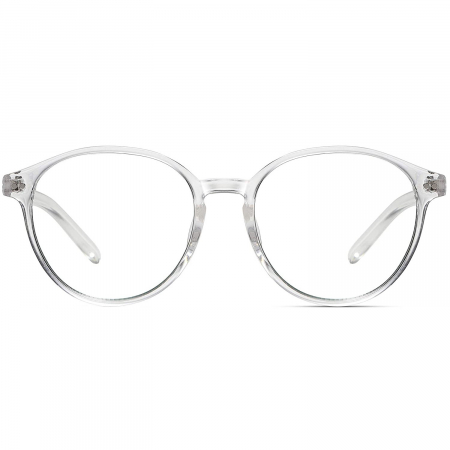 Ochelari - Ochelari protectie calculator ZAFIT™, ecran telefon, tableta, laptop, televizor, gaming, Anti-lumina albastra, Anti-reflexie, Unisex, model rotund, culoare Transparent