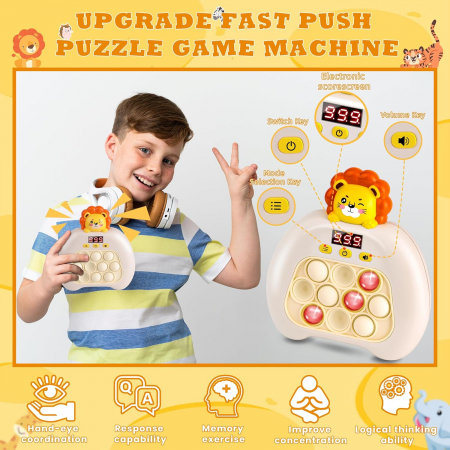 Електрически Pop it FiGGA®, интерактивна детска игра, 10 режима на игра, 999 нива, Лъв [4]