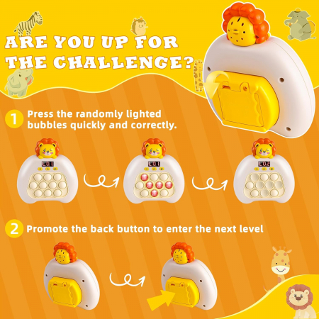 Електрически Pop it FiGGA®, интерактивна детска игра, 10 режима на игра, 999 нива, Лъв [3]