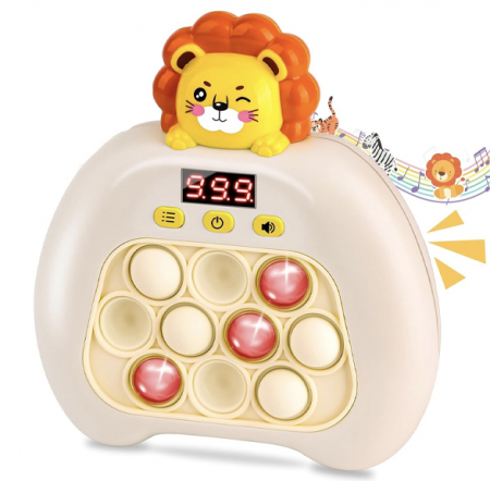 Giocattoli per bambini - Pop it elettrico FiGGA®, gioco interattivo per bambini, 10 modalità di gioco, 999 livelli, Leone