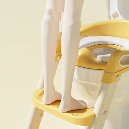 Reductor WC copii cu scara ZAFIT®, Pliabil, Portabil, colac suprafata de siguranta antialunecare, antiderapant, Galben [1]