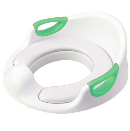 ZAFIT® gyerek WC szűkítő, karfákkal és háttámlával, hordozható, csúszásgátló, fehér/zöld [1]