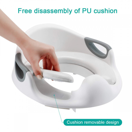 Riduttore WC ZAFIT®, portatile, sedile WC per bambini, antiscivolo, bianco/grigio [2]