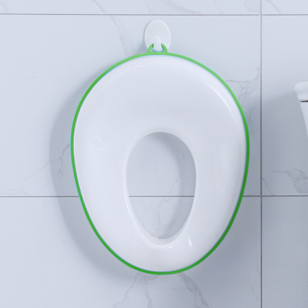 Riduttore WC portatile ZAFIT® - sedile per bambini con coperchio, superficie antiscivolo, bianco/verde [1]