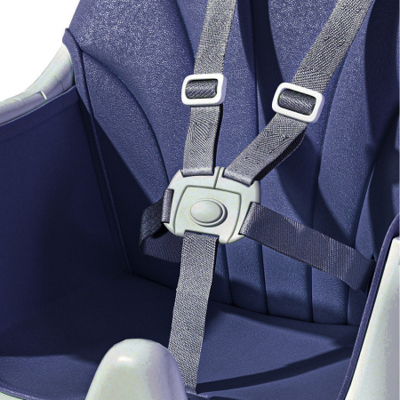 Бебешки стол за хранене 4 в 1 FiGGA®, възраст 6-72 месеца, сгъваем висок стол с 4 колела, люлка, 2 свалящи се подноса, 5-точков колан за безопасност, тъмносин [4]