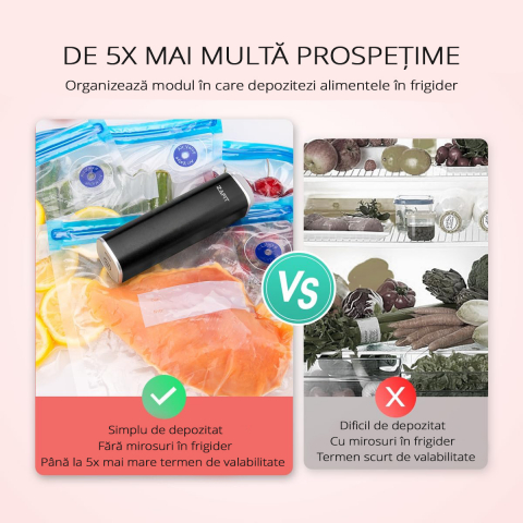 Set 10 Pungi de vidat 22 x 21 cm, Reutilizabile, cu supapa, pentru pompa de vidat sau furtun de vidat [2]