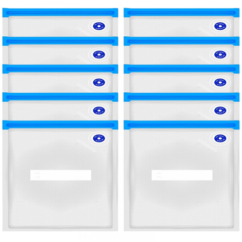 Set da 10 sacchetti sottovuoto 22 x 21 cm, riutilizzabili, con valvola, per pompa sottovuoto o tubo per sottovuoto