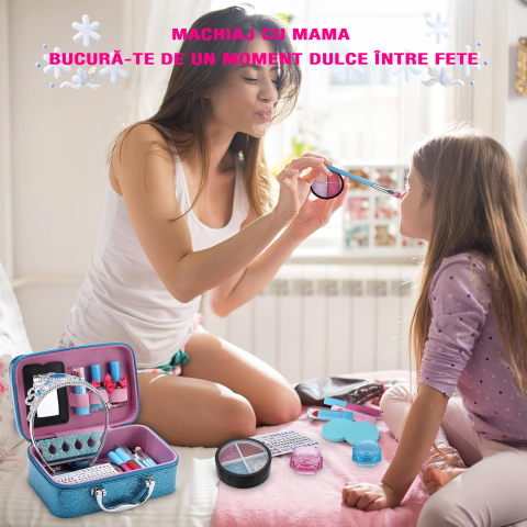 Trusa machiaj copii FiGGA® 4 ani+, 22 elemente, non toxic, solubil in apa, Printesa iernii [4]