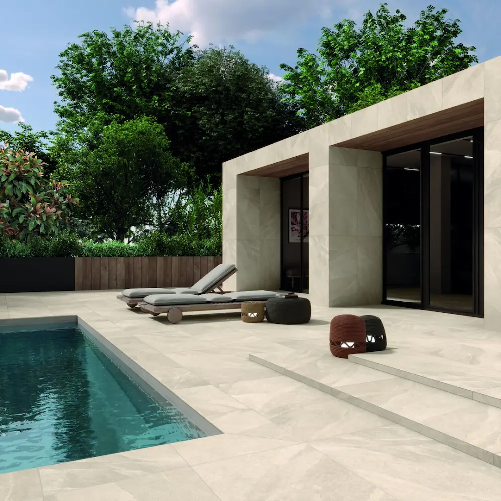 Gresie exterior 60x120 2cm portelanata Ultra Time Stone Sabbia, rectificata, mata, aspect piatra, Import Italia [3]