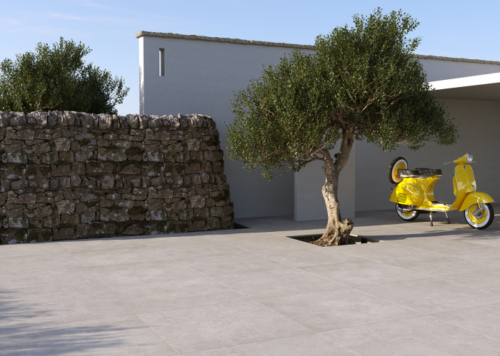 Gresie exterior 60x120 portelanata Limestone Dark Grey, rectificata, mata, Import Italia [3]