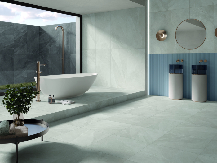 Gresie exterior 60x60 2cm portelanata Ultra Time Stone Ghiaccio, rectificata, mata, Import Italia [3]