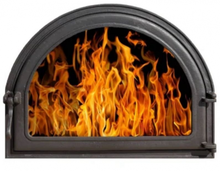 Ușă din fontă BARBEQUE cu sticlă, 585×440 mm [1]