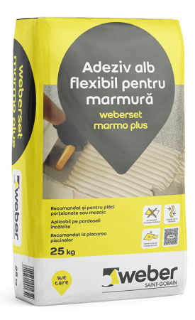 Adeziv & Hidroizolatie - Adeziv alb flexibil pentru marmura Weber Marmo Plus