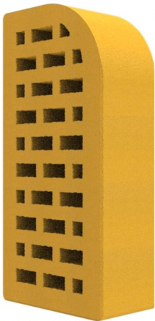 Cărămidă pentru grătare - Caramida KLINKER, M300, culoare galben corsica, colt rotunjit, 250x120x65