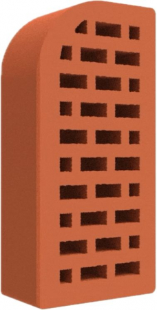 Cărămidă pentru grătare - Caramida ornamentala, colț rotunjit, culoare piersică, 250x120x65