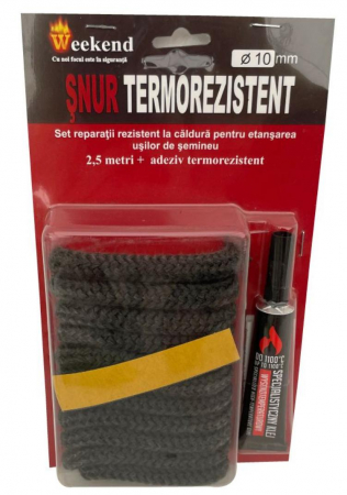 Izolație pentru temperatură - Snur 10 pentru etansare 2,5m + adeziv termorezistent