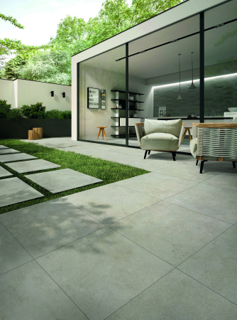 Gresie exterior 60x120 portelanata Limestone Grey, rectificata, mata, Import Italia [1]