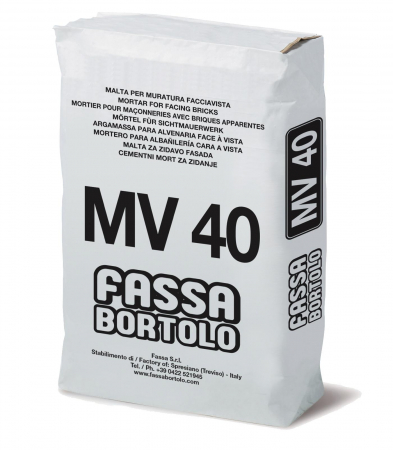 Mortar gri pentru zidărie aparentă, Fassa Bortolo MV 40, 25 kg