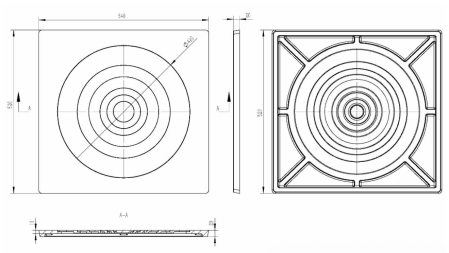 Plita din fontă, 520x540mm, grosime 2mm [1]