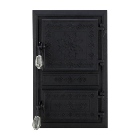 Ușă sobă - Usa Soba Monobloc Plina Motive Romanesti, Montaj (Lxh mm): 400x215 mm
