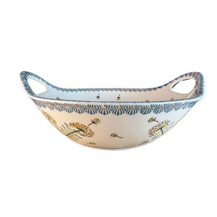 Bol cu manere pentru salata Floral Field, ceramica smaltuita, pictata manual, 27,0 cm, volum 1,5 L [4]