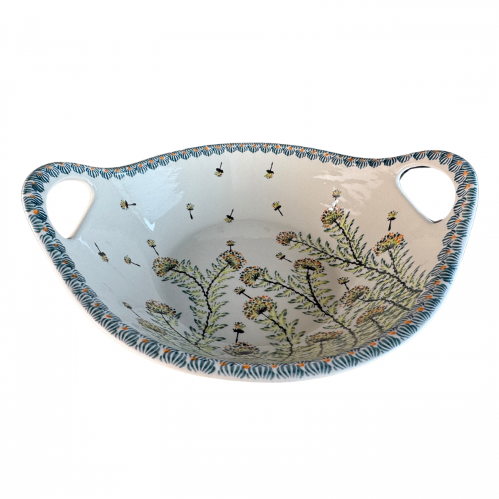 Bol cu manere pentru salata Floral Field, ceramica smaltuita, pictata manual, 27,0 cm, volum 1,5 L [6]