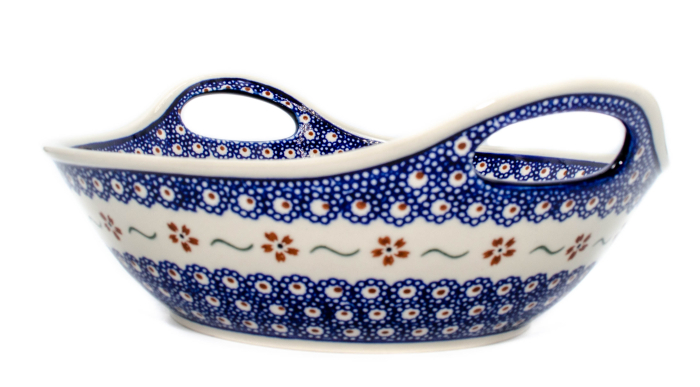 Bol cu manere pentru salata Flowery, ceramica smaltuita, pictata manual, 27,0 cm, volum 1,5 L [4]