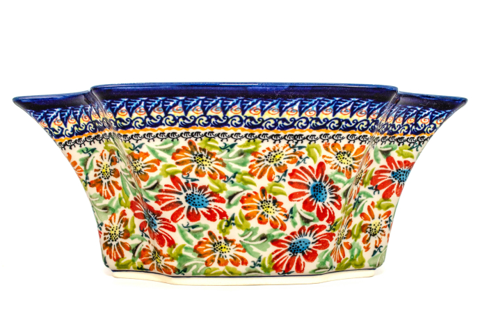 Bol Flower Jungle, ceramica smaltuita, pictat manual, 27,5 x 19,0 cm, volum 1,3 L [4]