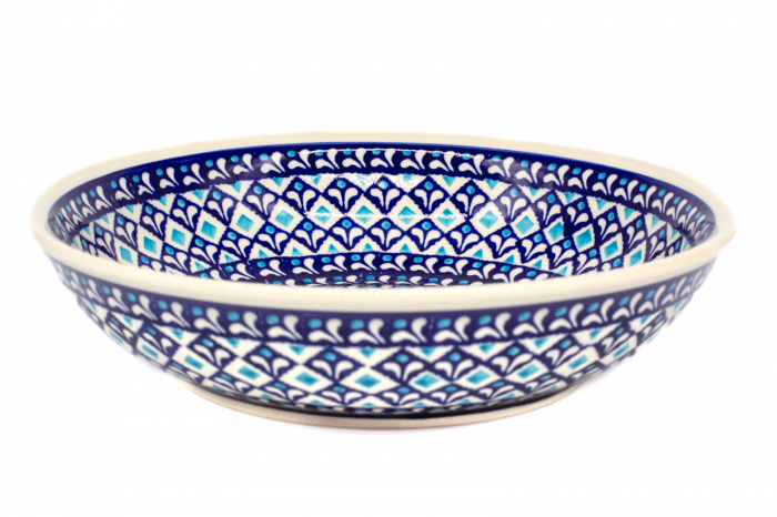 Bol pentru salata Blue Diamonds ceramica smaltuita, pictat manual, diametru 25,2 cm, volum 1,4 L [4]
