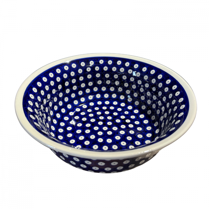 Bol pentru salata Blue Eyes, ceramica smaltuita, pictat manual, 24,6 cm, volum 2,0 L [3]