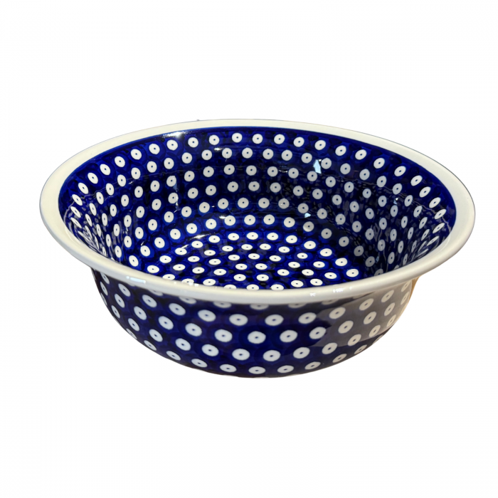 Bol pentru salata Blue Eyes, ceramica smaltuita, pictat manual, 24,6 cm, volum 2,0 L [4]