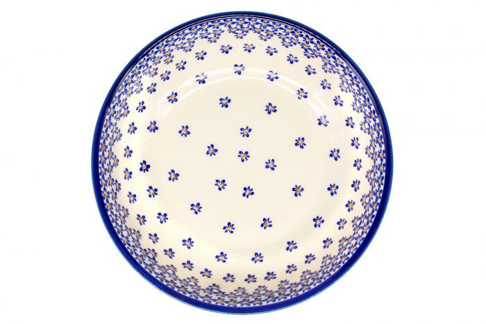 Bol pentru salata Blue Field, ceramica smaltuita, pictat manual, 25,2 cm, volum 1,4 L [5]