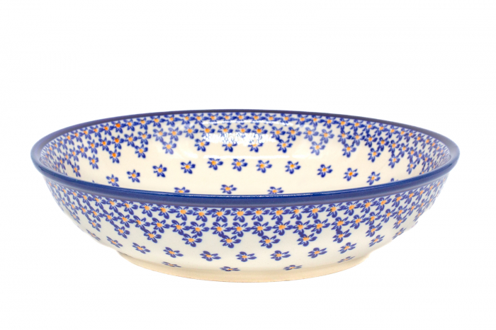 Bol pentru salata Blue Field, ceramica smaltuita, pictat manual, 25,2 cm, volum 1,4 L [3]