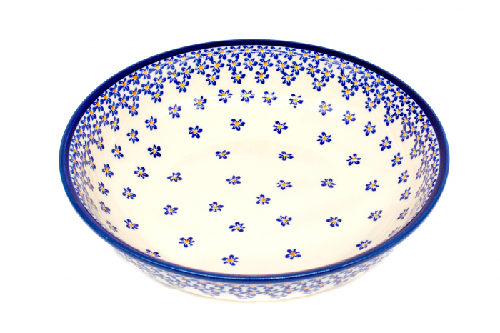 Bol pentru salata Blue Field, ceramica smaltuita, pictat manual, 25,2 cm, volum 1,4 L [2]
