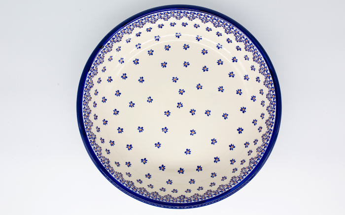 Bol pentru salata Blue Field, ceramica smaltuita, pictat manual, 33.2 cm, volum 2,7 L [4]