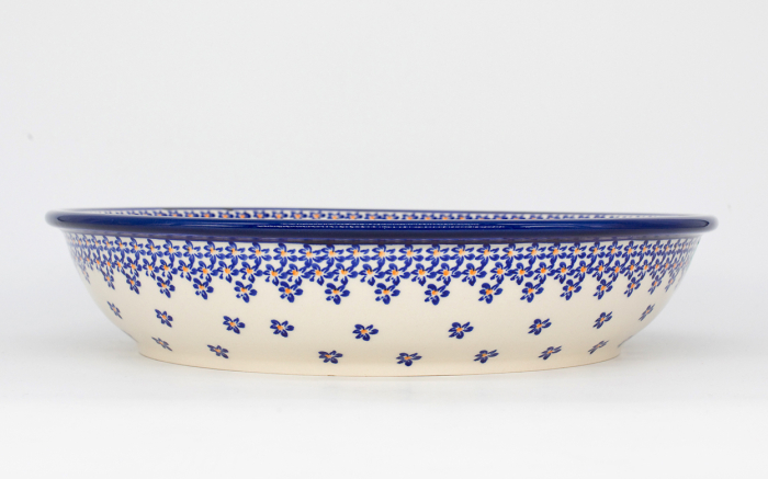 Bol pentru salata Blue Field, ceramica smaltuita, pictat manual, 33.2 cm, volum 2,7 L [3]