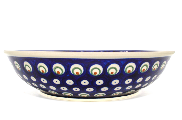 Bol pentru salata Blue Peacock Eyes, din ceramica smaltuita, pictat manual, 25,2 cm, volum 1,4 L [2]