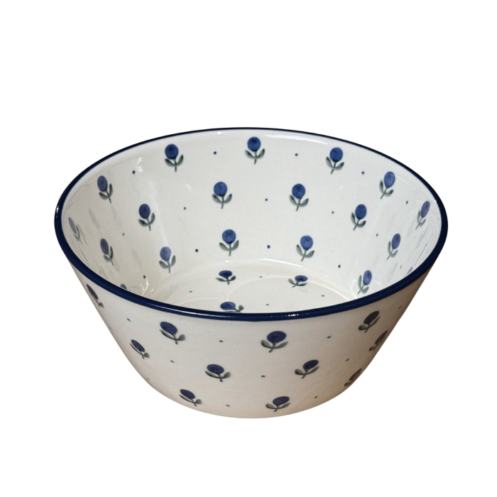 Bol pentru salata Blue Spring, ceramica smaltuita, pictat manual, diametru 20.5 cm [2]